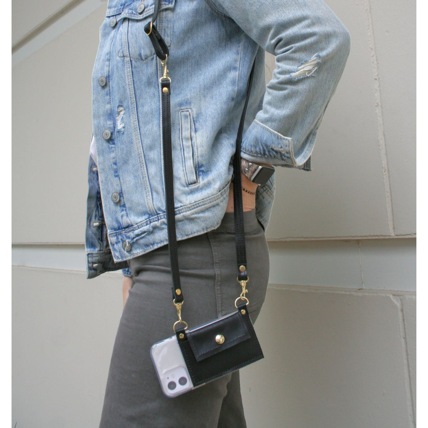 Eva | Phone Wallet Crossbody - Black