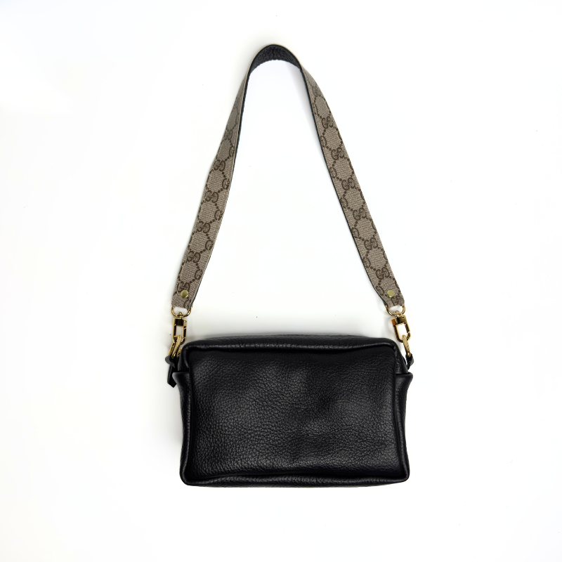 Val Shoulder Bag In Black Leather | Upcycled Gucci