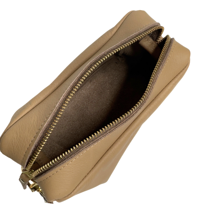 Val Shoulder Bag In Mocha Mousse Leather | Upcycled LV