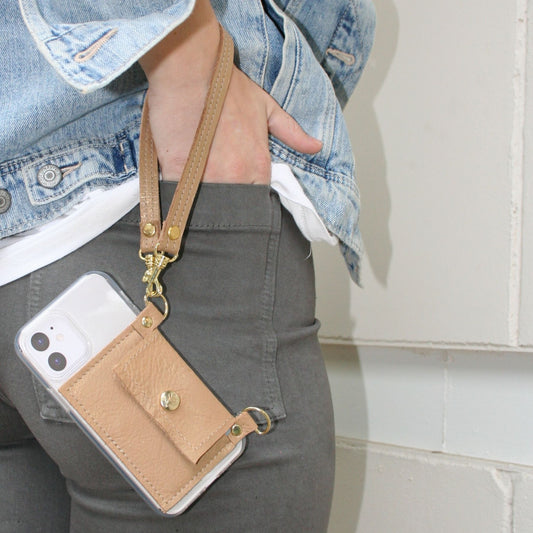 Eva Phone Wallet In Bronze Leather (Pre Made)
