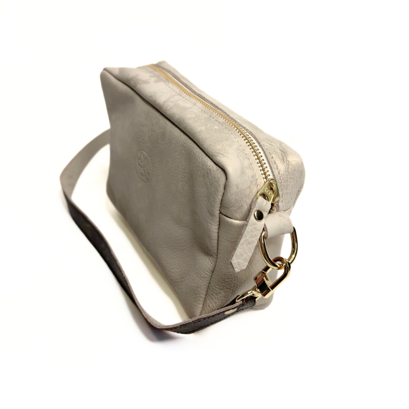 Val Shoulder Bag In Stone Leather | Upcycled LV