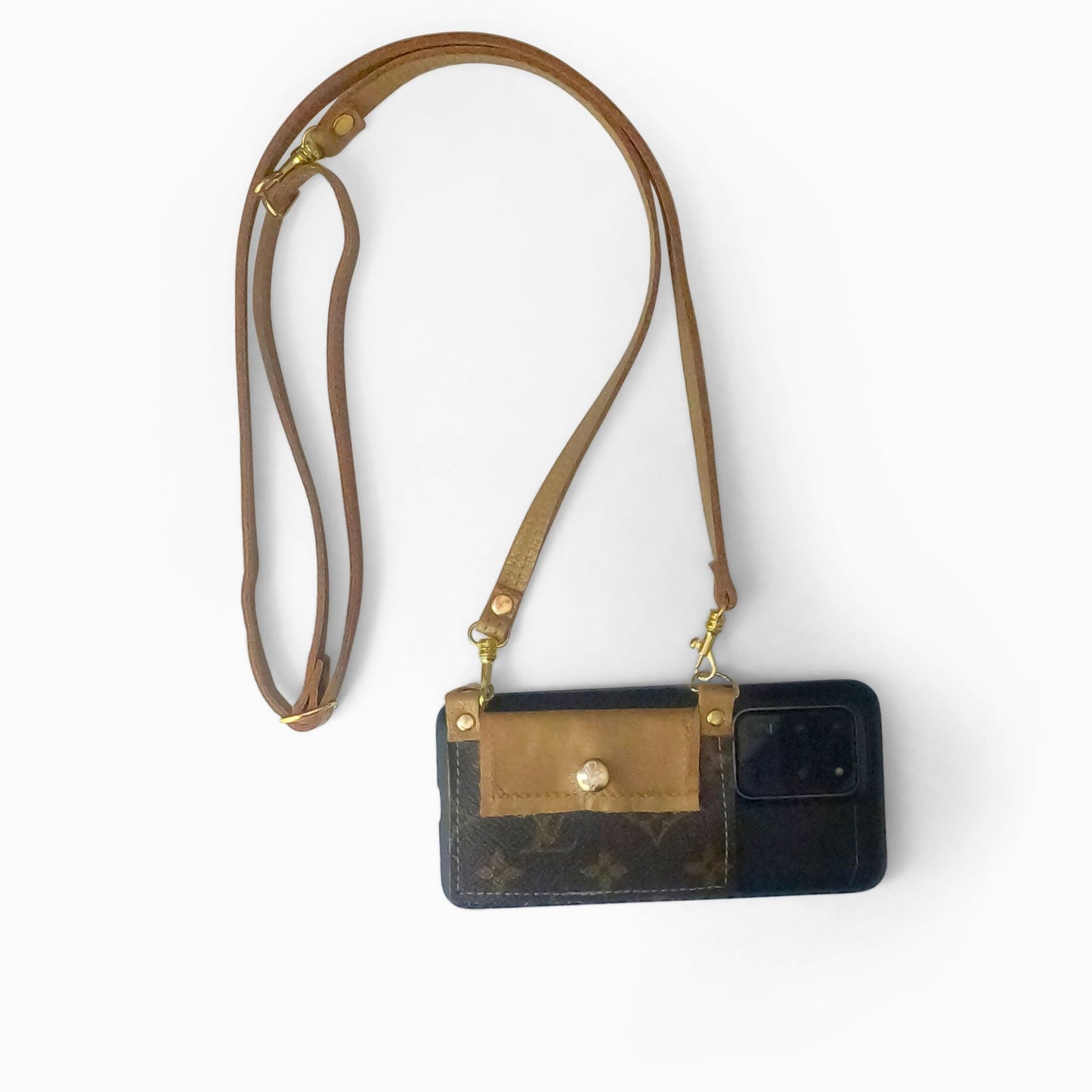 Eva Phone Wallet In Bronze Leather | Upcycled LV
