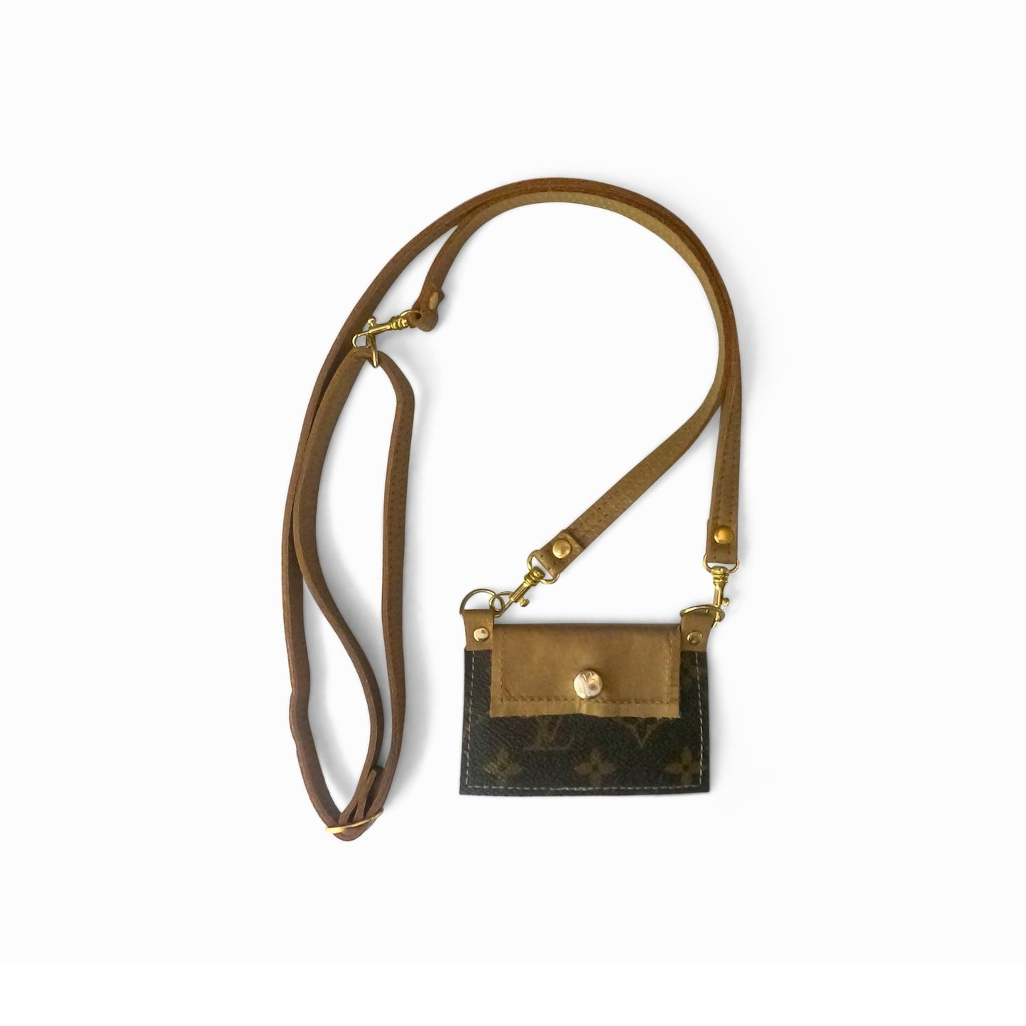 Eva Phone Wallet In Bronze Leather | Upcycled LV