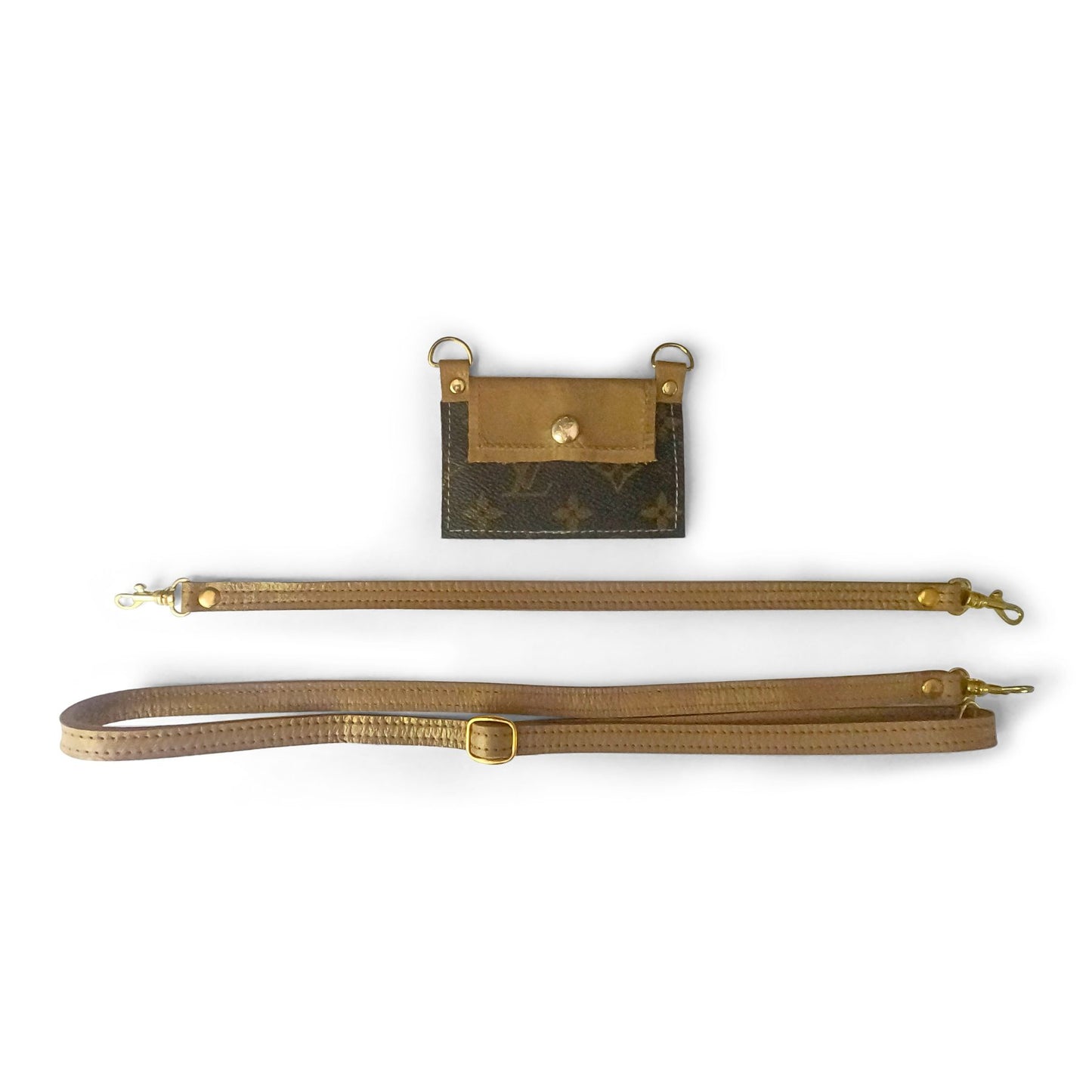 Eva Phone Wallet In Bronze Leather | Upcycled LV