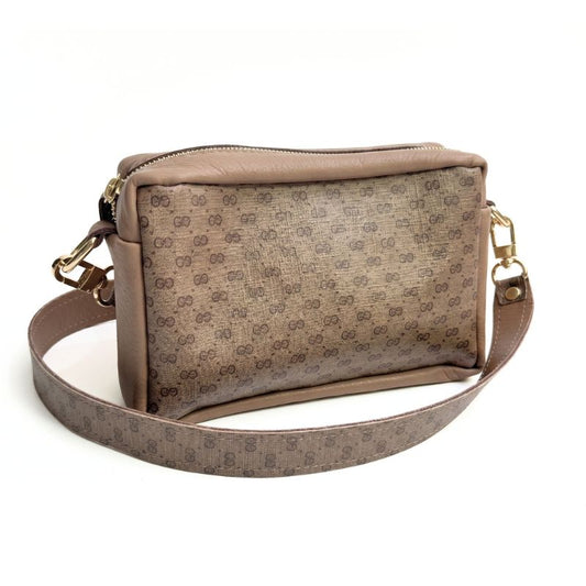 Val Shoulder Bag in Mocha Mousse Leather | Upcycled GG Full Front (Limited Edition)