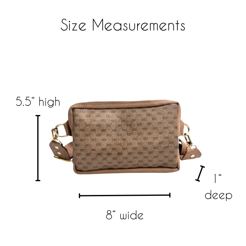 Bella Belt Bag In Mocha Mousse Leather | Upcycled Micro GG Full Front (Limited Edition)