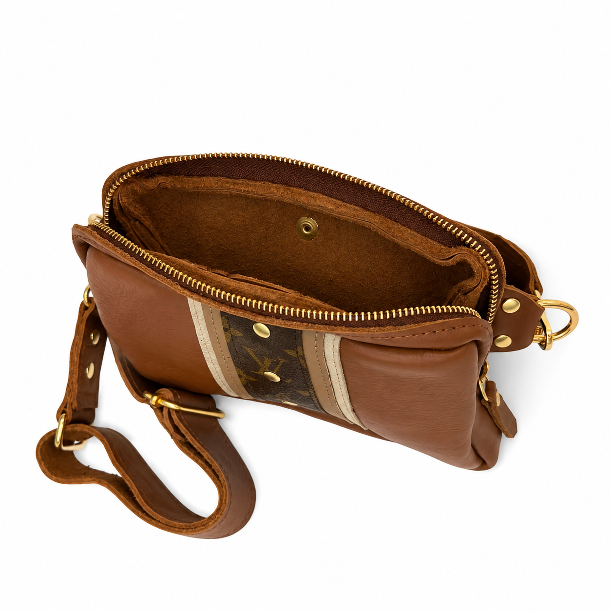 Bella Belt Bag - Upcycled Monogram - Sienna