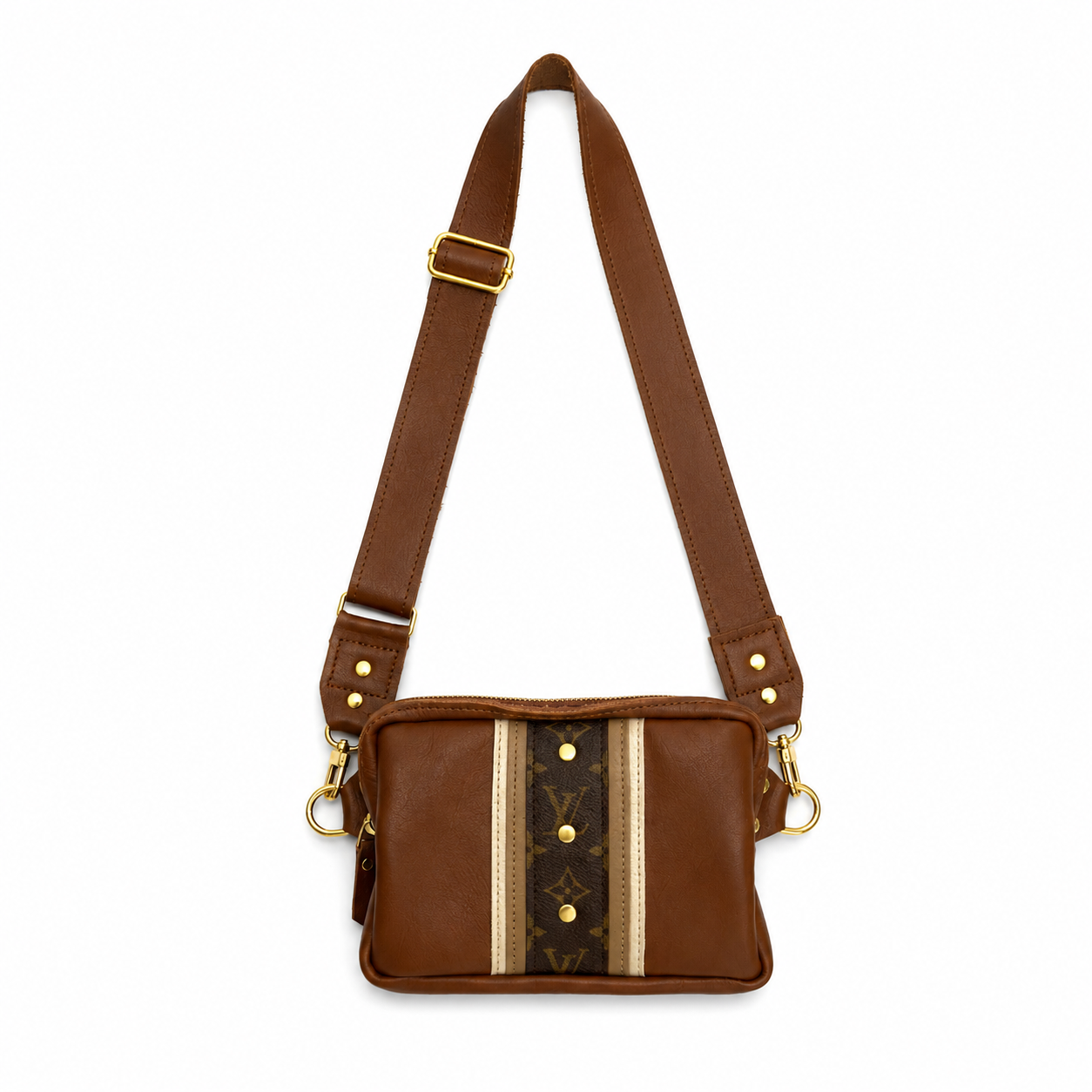 Bella Belt Bag - Upcycled Monogram - Sienna