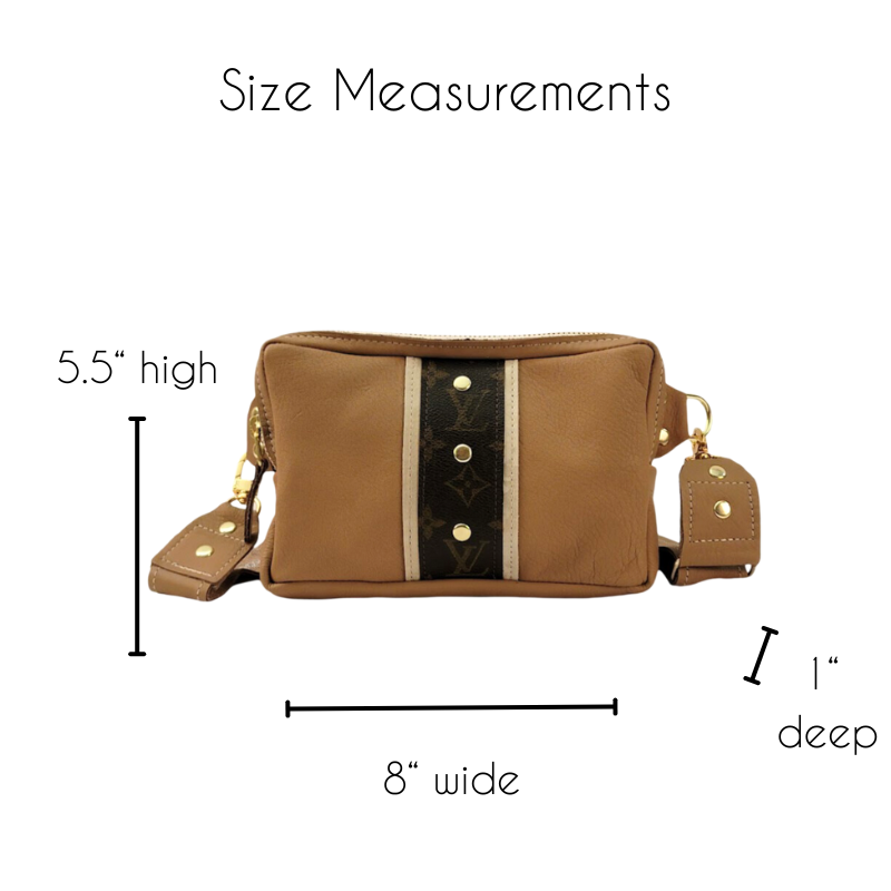 Bella Belt Bag In Mocha Mousse Leather | Upcycled LV