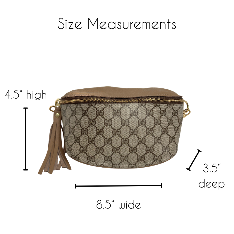 Upcycled GG Full Front Belt Bag in Mocha Mousse Leather | Britt