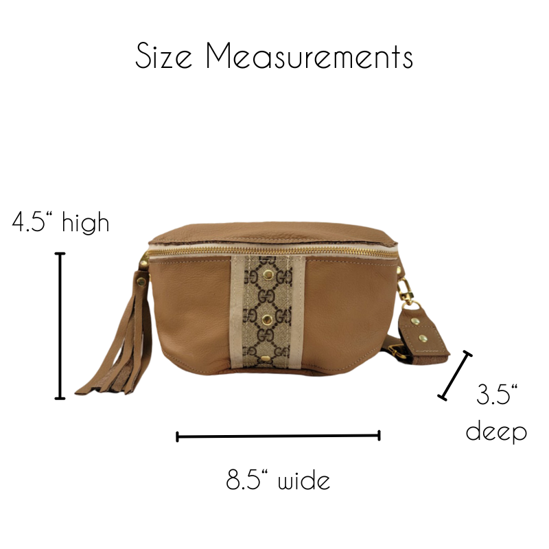 Britt Belt Bag In Mocha Mousse Leather | Upcycled GG
