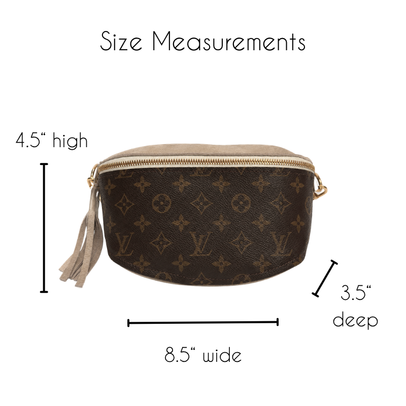 Britt Belt Bag in Stone Leather | Upcycled LV Full Front