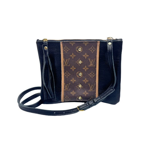 Caroline Crossbody Bag in Black Leather