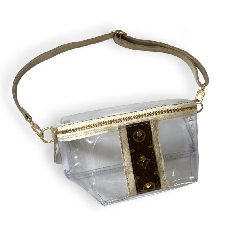 designer clear belt bag in LV