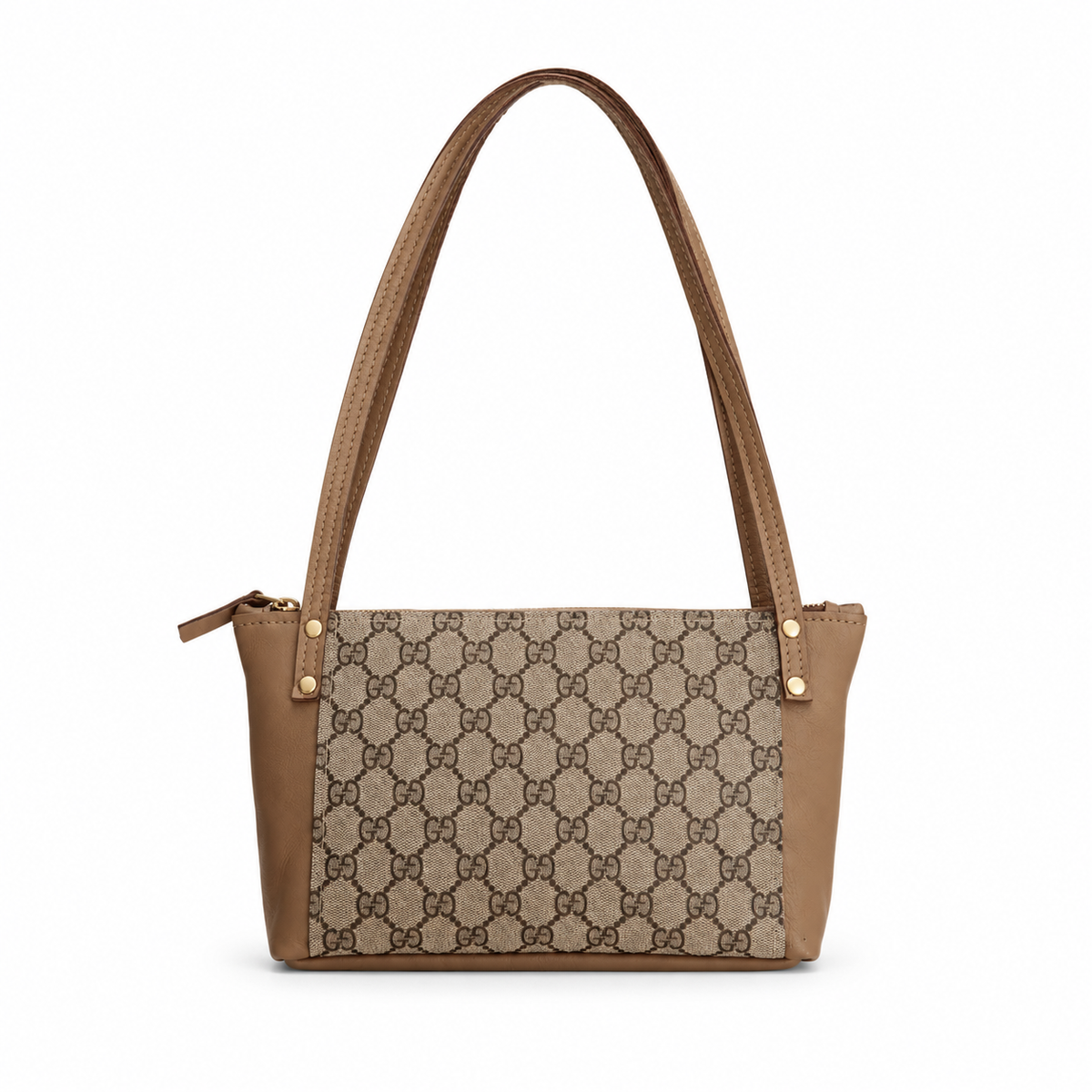 Emma Shoulder Bag - Upcycled Interlock - Mocha Mousse