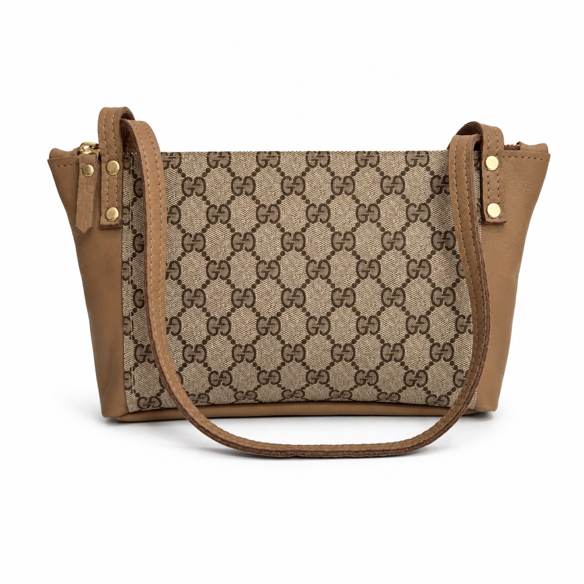 Emma Shoulder Bag - Upcycled Interlock - Mocha Mousse