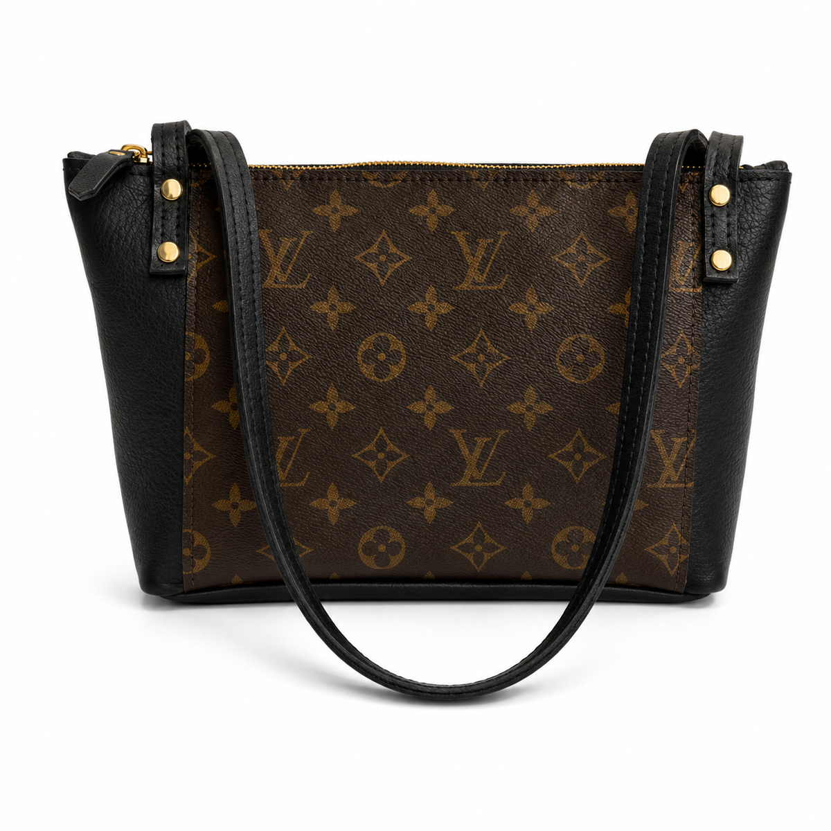 Emma Shoulder Bag - Upcycled Monogram - Black