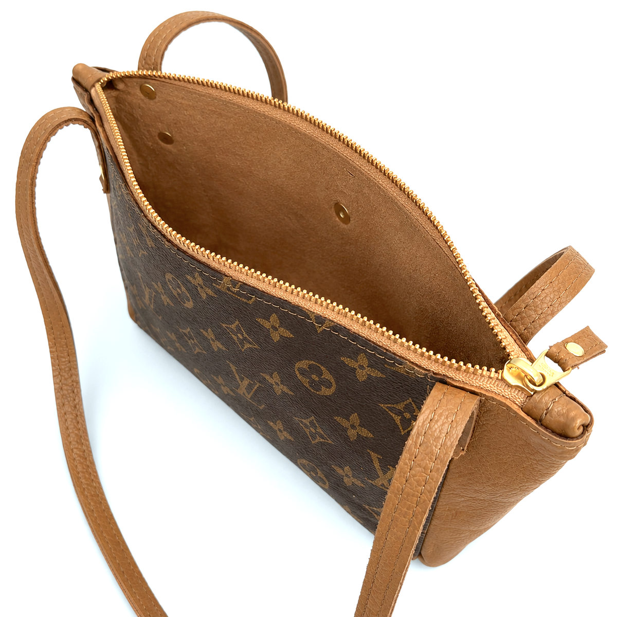 Emma Shoulder Bag - Upcycled Monogram - Bronze