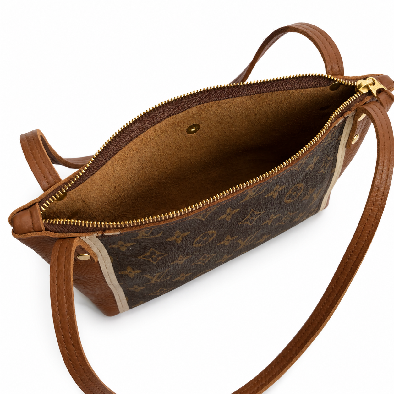 Emma Shoulder Bag - Upcycled Monogram - Sienna