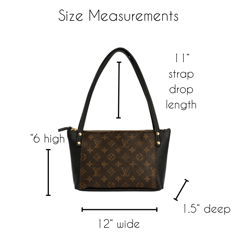 Emma Shoulder Bag - Upcycled Monogram - Black