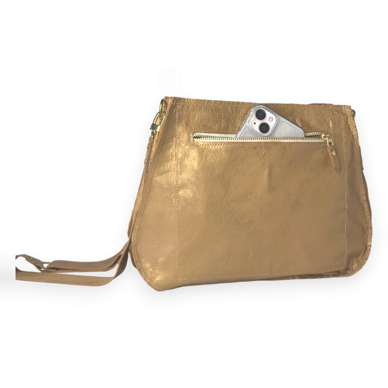 Alison Crossbody In Bronze Leather | Upcycled LV