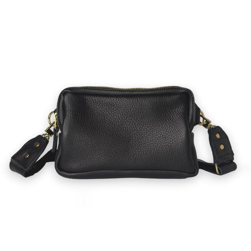 Bella Belt Bag In Black Leather
