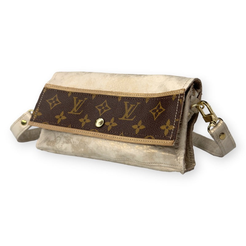 Madison Shoulder Bag In Stone Leather | Upcycled LV