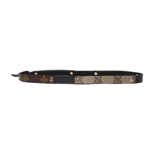 Haute Halo Hat Band In Leather | Upcycled LV, GG