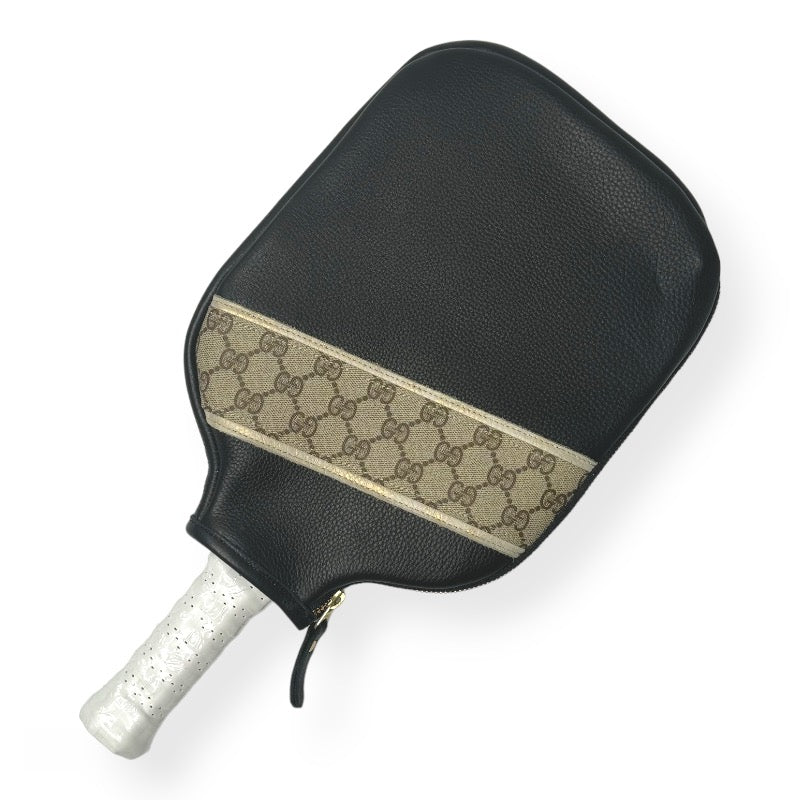Posh Paddle Cover For Pickleball In Leather | Upcycled LV, GG