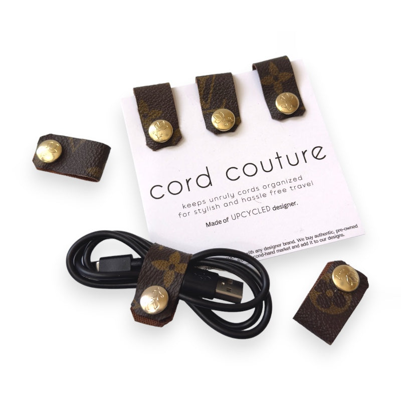 Cord Couture Organizer In Upcycled LV, GG | Set of 3