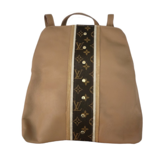 Upcycled Louis Vuitton Backpack in Mocha Mousse Leather