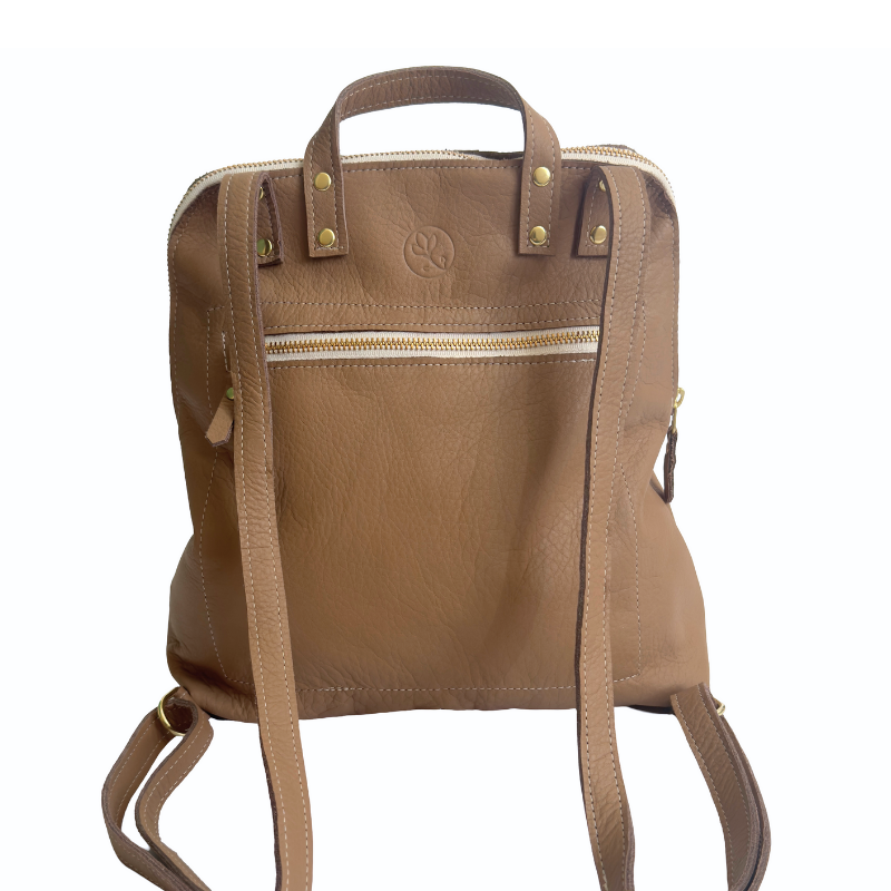 Upcycled Louis Vuitton Backpack in Mocha Mousse Leather