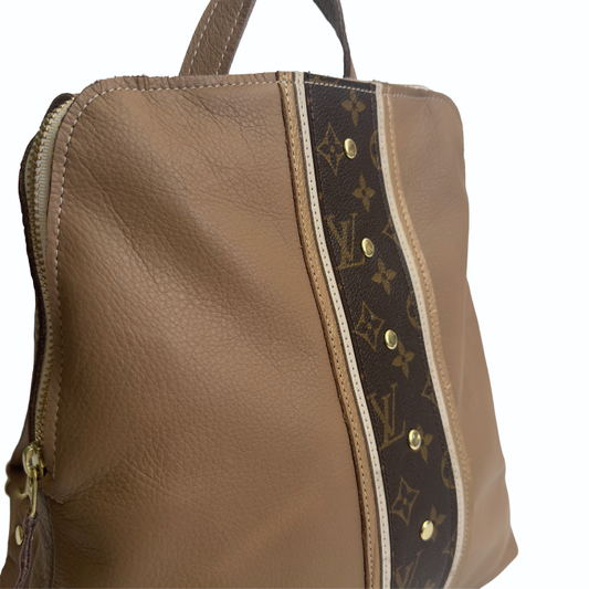 Upcycled Louis Vuitton Backpack in Mocha Mousse Leather