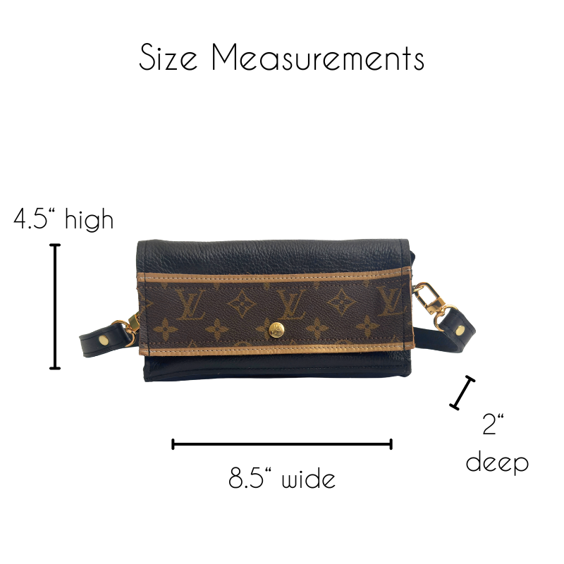 Madison Shoulder Bag In Black Leather | Upcycled LV