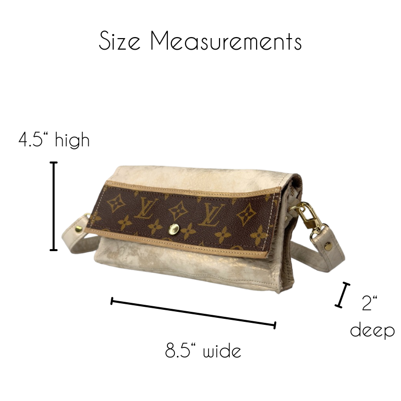Madison Shoulder Bag In Stone Leather | Upcycled LV