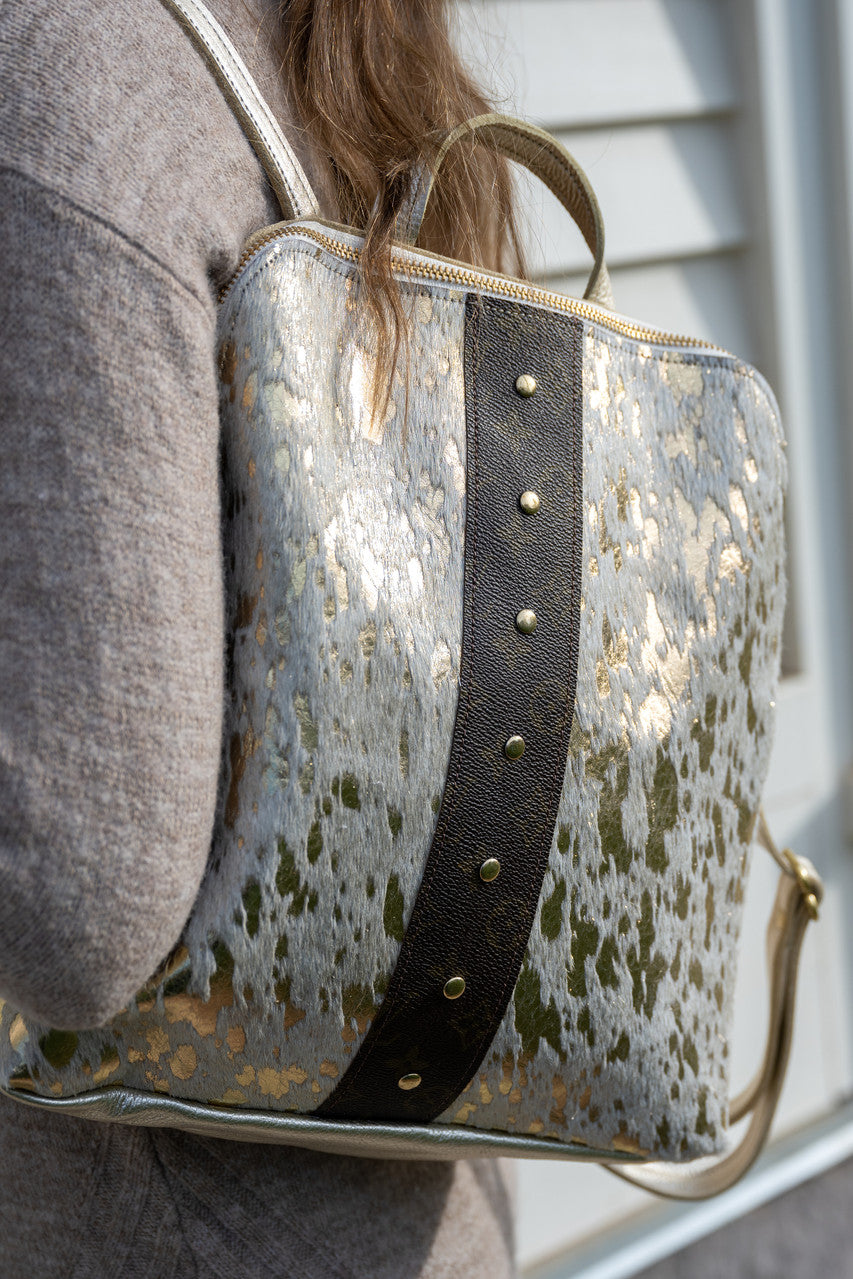 Handmade Speckled Hair-on Cowhide and Louis Vuitton DUPE. 