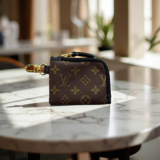 Penny Keychain Wallet In Leather | Upcycled Gucci & LV