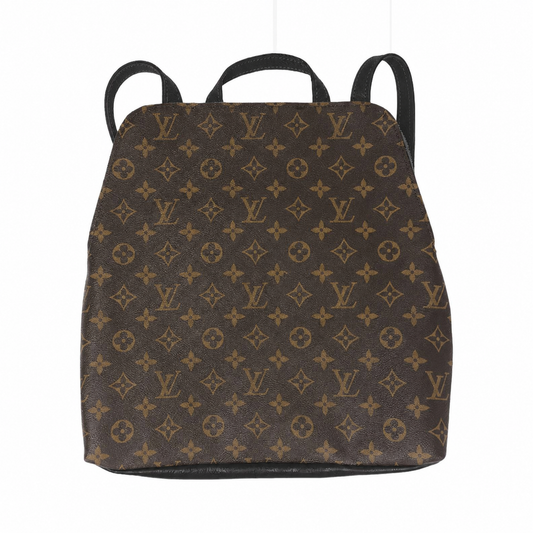 Riley Backpack - Upcycled Monogram Full Front - Black