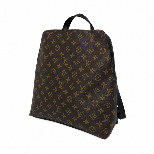 Riley Backpack - Upcycled Monogram Full Front - Black