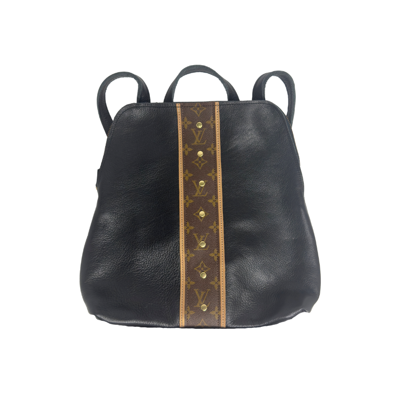 Upcycled Louis Vuitton Backpack in Black Leather