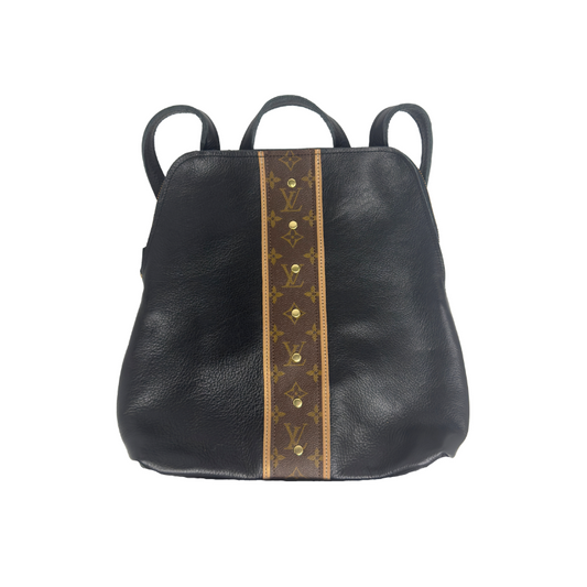 Upcycled Louis Vuitton Backpack in Black Leather