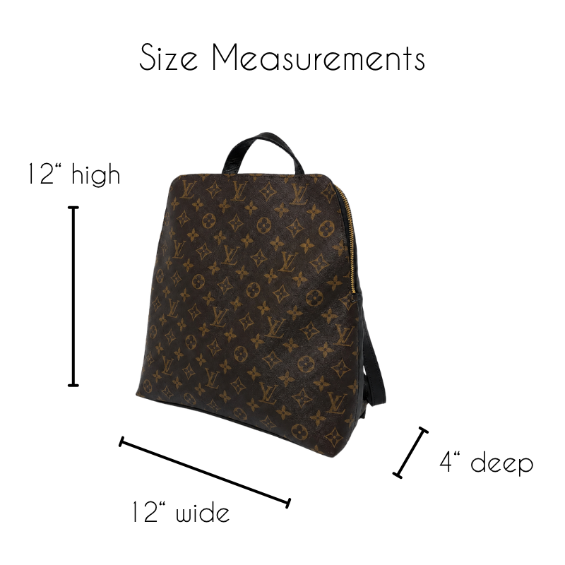 Riley Backpack - Upcycled Monogram Full Front - Black