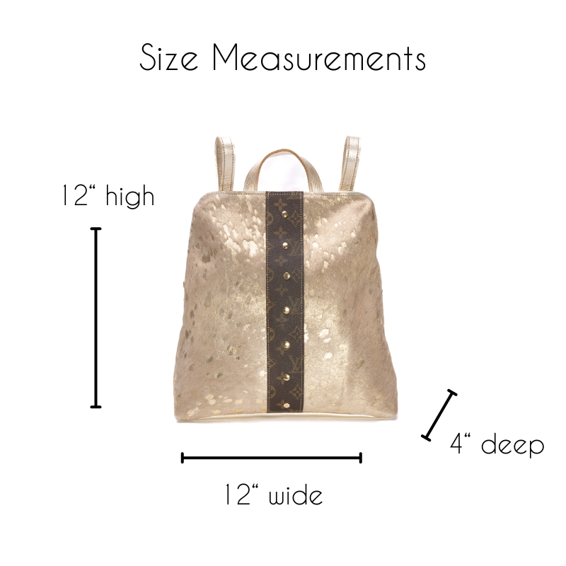 Upcycled Louis Vuitton Backpack in Gold Cowhide Leather