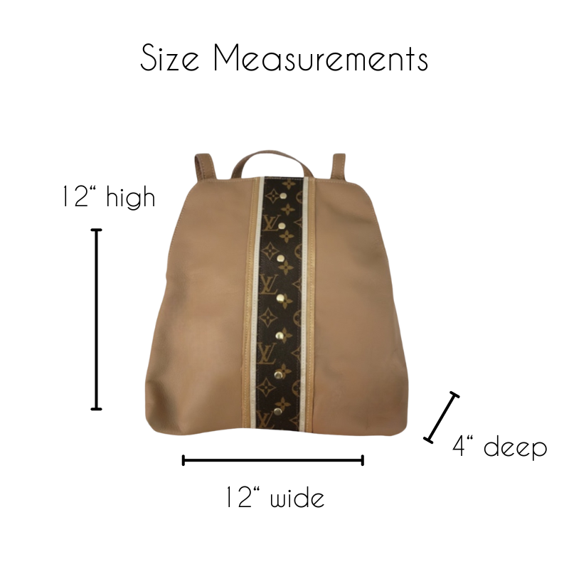 Upcycled Louis Vuitton Backpack in Mocha Mousse Leather