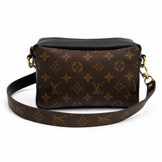 Val Shoulder Bag - Upcycled Monogram Full Front - Black