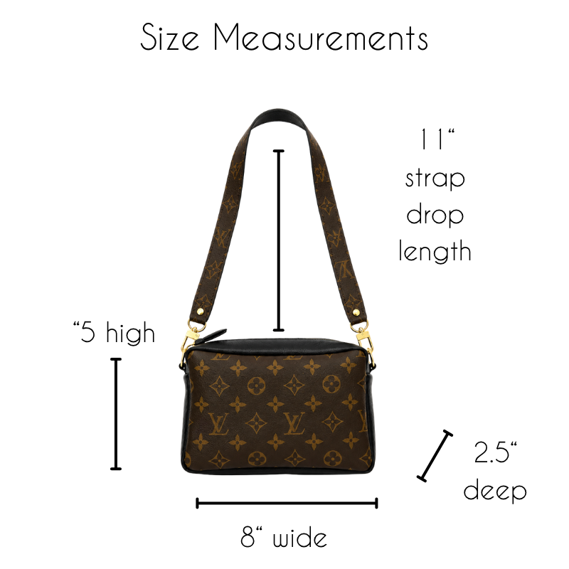 Val Shoulder Bag - Upcycled Monogram Full Front - Black
