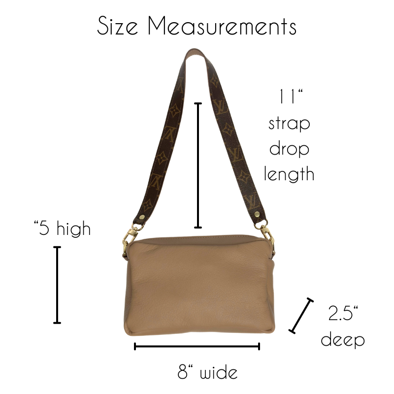 Val Shoulder Bag In Mocha Mousse Leather | Upcycled LV