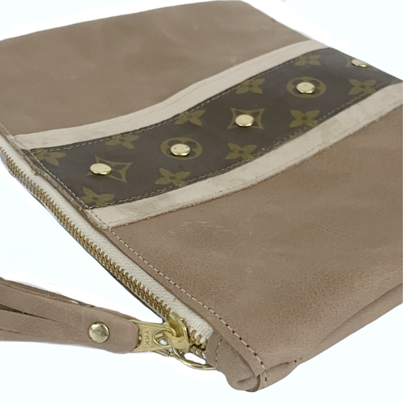 Upcycled LV Crossbody Bag in Mocha Leather | Caroline