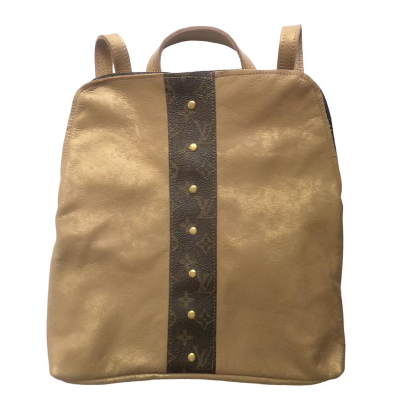 Upcycled Louis Vuitton Backpack in Bronze Leather  (Pre Made)