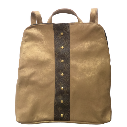 Upcycled Louis Vuitton Backpack in Bronze Leather  (Pre Made)